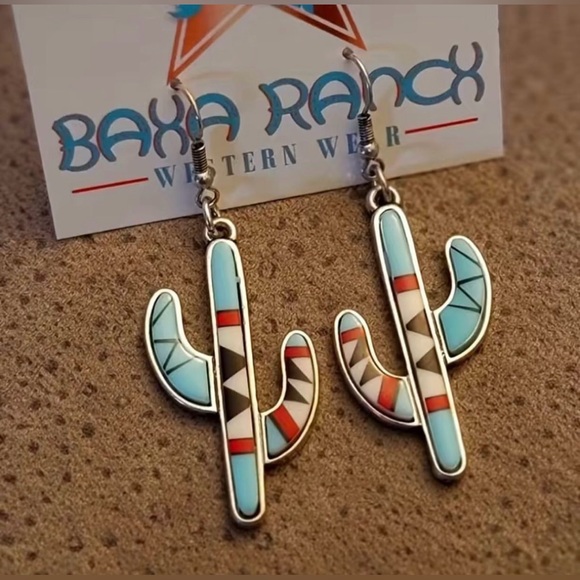Jewelry - #227 | Southwest Saguaro Cactus Dangle Earrings